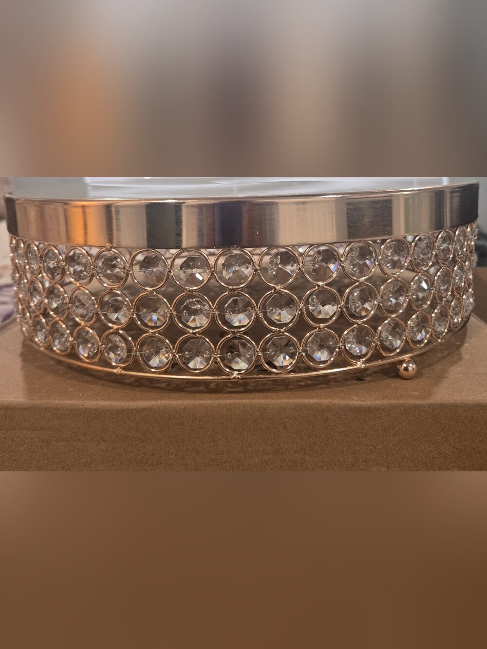 Crystal Accent Jewelry Cake Stand - Rose Gold Finish